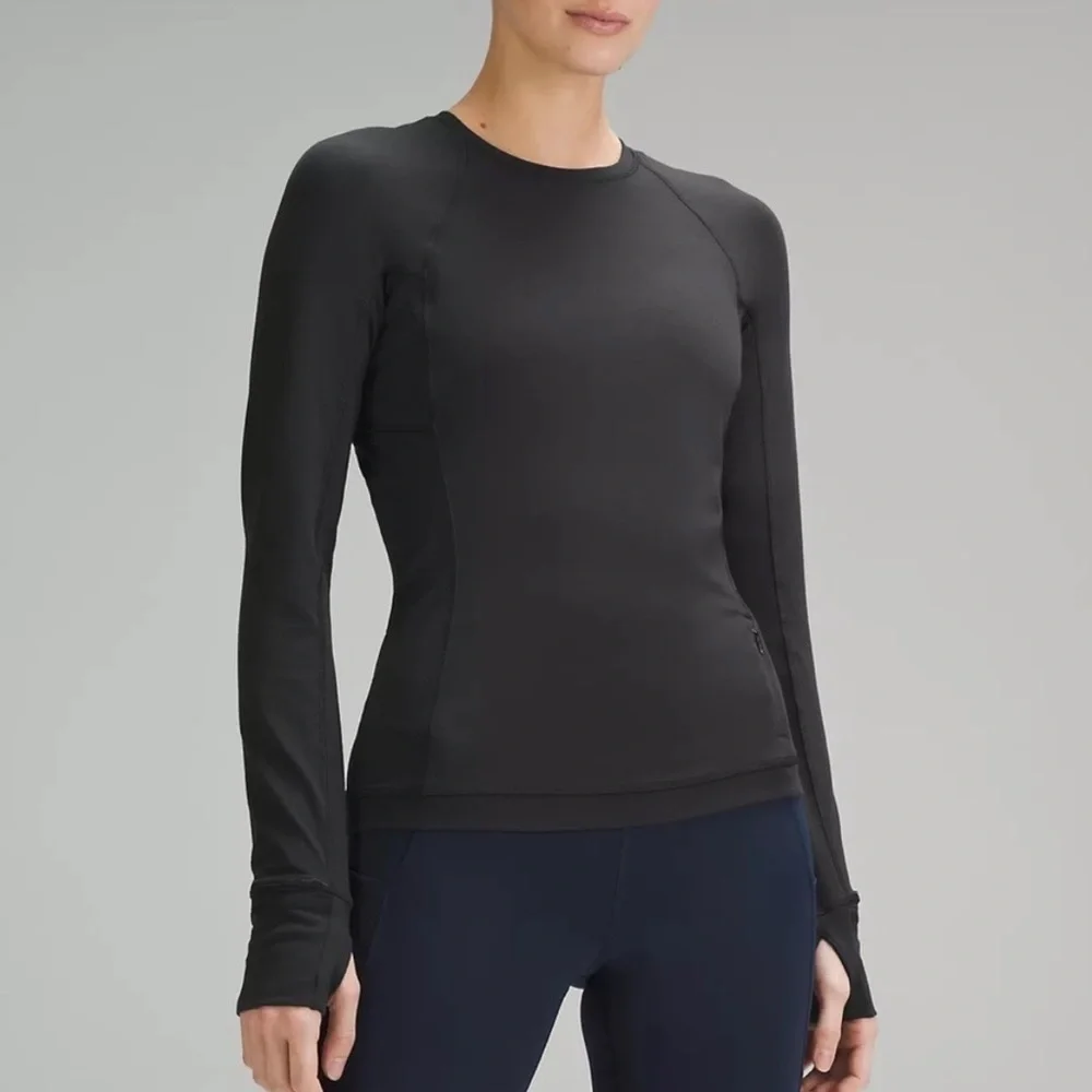 Lululemon It’s Rulu Run Long Sleeve Size 10 Black Athletic Running Fitted Top